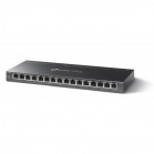 TP-Link TL-SG116P Настольный коммутатор с 16 гигабитными портами PoE+, бюджет PoE — 120 Вт, стальной корпус
