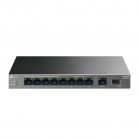 TP-Link LS1210GP Настольный коммутатор с 9 гигабитными портами RJ45 (8 портов PoE+) и портом SFP