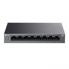 TP-Link LS108GP Настольный коммутатор с 8 гигабитными портами PoE+, бюджет PoE — 62 Вт, стальной корпус