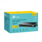 TP-Link LS108GP Настольный коммутатор с 8 гигабитными портами PoE+, бюджет PoE — 62 Вт, стальной корпус