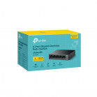 TP-Link LS105GP Настольный коммутатор с 5 гигабитными портами (4 порта PoE+), бюджет PoE — 65 Вт