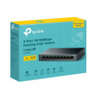 TP-Link LS109P Настольный коммутатор с 9 портами 10/100 Мбит/с (8 портов PoE+), стальной корпус