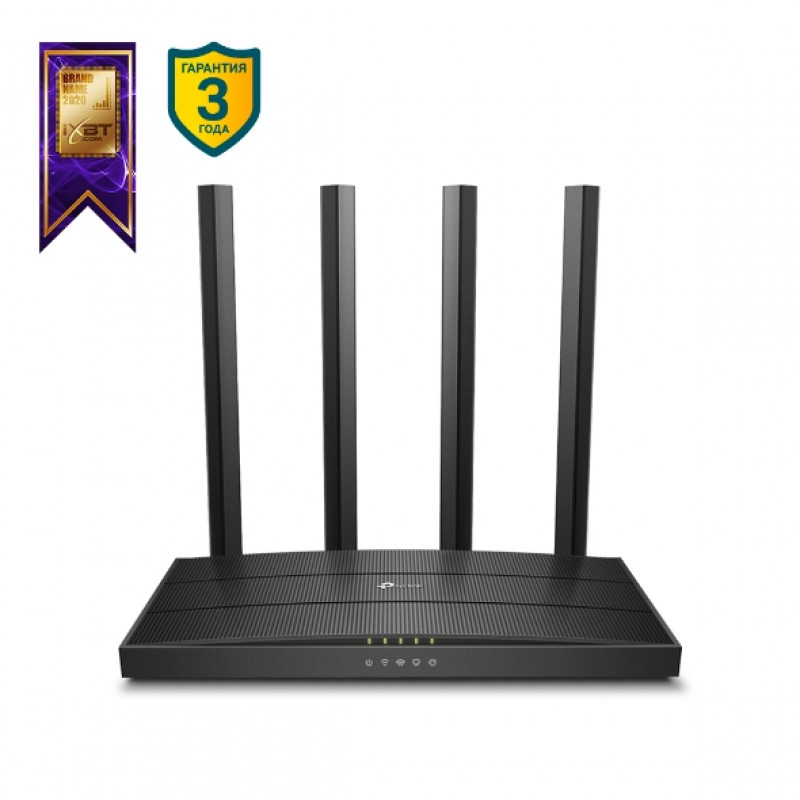 TP-Link Archer A6 Двухдиапазонный Wi Fi роутер AC1200, 2,4/5 ГГц, до 1167 Мбит/с, LAN 4x1 Гбит/с, WAN 1x1 Гбит/с