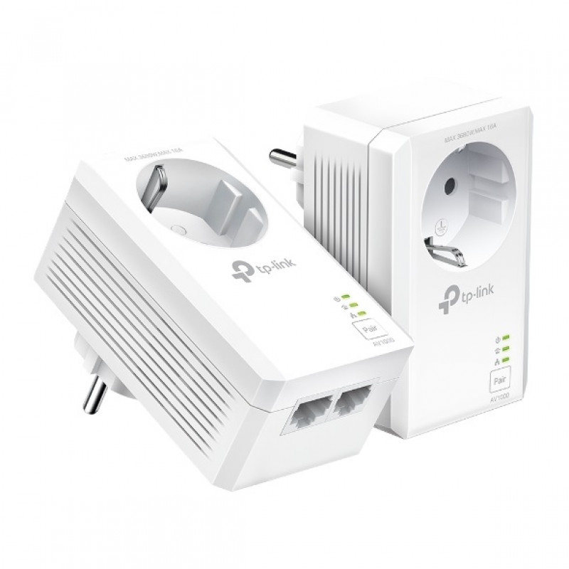 TP-Link TL-PA7027P KIT Комплект гигабитных Powerline-адаптеров AV1000 со встроенной розеткой 
