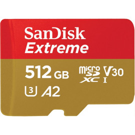 Флеш карта microSD 512Gb Class10 Sandisk SDSQXA1-512G-GN6MA Extreme + adapter