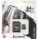 Флеш карта microSDXC 64GB Kingston SDCS2/64GB Canvas Select Plus + adapter