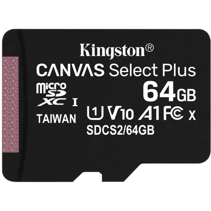 Флеш карта microSDXC 64GB Kingston SDCS2/64GBSP Canvas Select Plus w/o adapter
