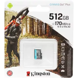 Флеш карта microSDXC 512GB Kingston SDCG3/512GBSP Canvas Go! Plus w/o adapter
