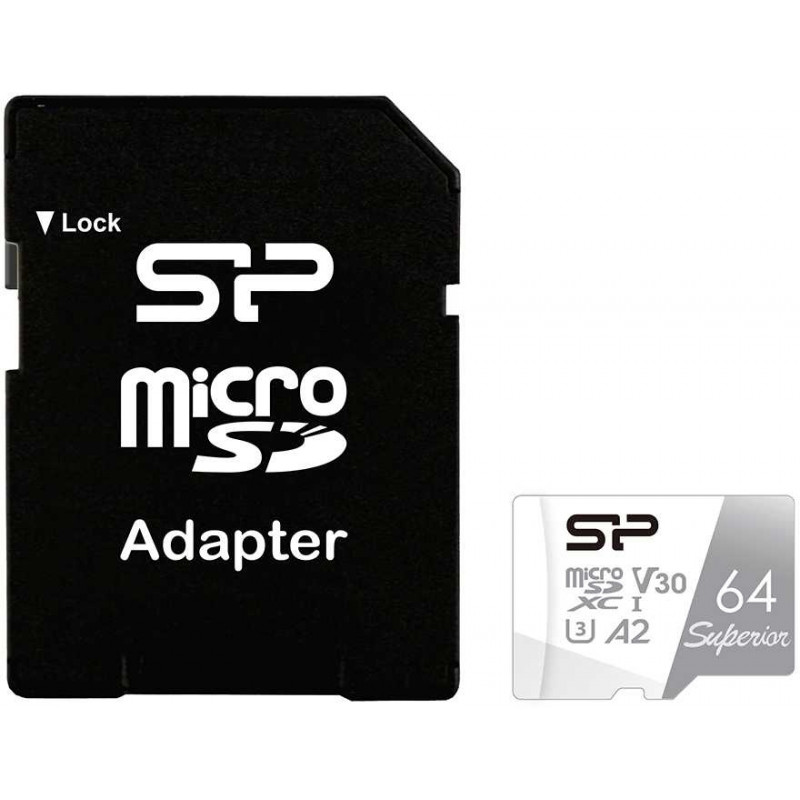 Флеш карта microSDXC 64GB Silicon Power SP064GBSTXDA2V20SP Superior + adapter