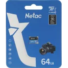 Флеш карта microSDXC 64GB Netac NT02P500STN-064G-S P500 w/o adapter
