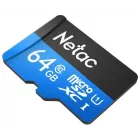 Флеш карта microSDXC 64GB Netac NT02P500STN-064G-R P500 + adapter