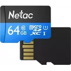 Флеш карта microSDXC 64GB Netac NT02P500STN-064G-R P500 + adapter