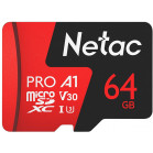 Флеш карта microSDXC 64GB Netac NT02P500PRO-064G-R P500 Extreme Pro + adapter