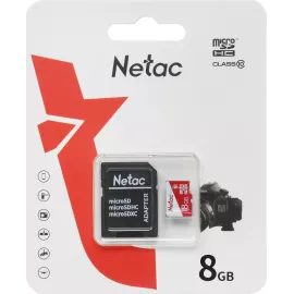 Флеш карта microSDHC 8GB Netac NT02P500ECO-008G-R P500 Eco + adapter