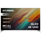 Телевизор QLED Hyundai 55" H-LED55QBU7500 Android TV Frameless черный 4K Ultra HD 60Hz DVB-T DVB-T2 DVB-C DVB-S DVB-S2 USB WiFi Smart TV
