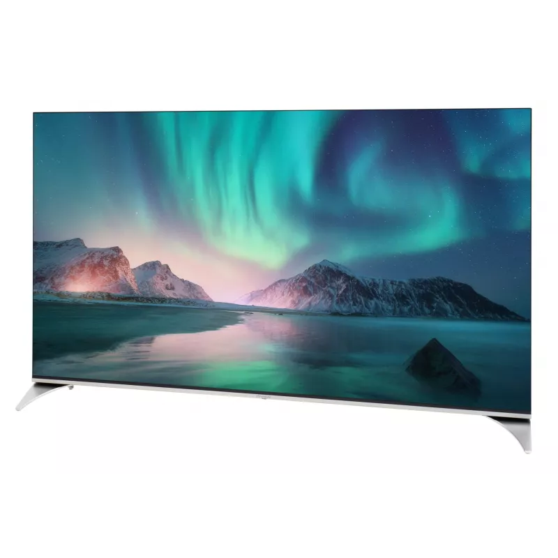 Телевизор QLED Hyundai 55" H-LED55QBU7500 Android TV Frameless черный/серебристый 4K Ultra HD 60Hz DVB-T DVB-T2 DVB-C DVB-S DVB-S2 USB WiFi Smart TV