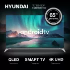 Телевизор QLED Hyundai 65" H-LED65QBU7500 Android TV Frameless черный/серебристый 4K Ultra HD 60Hz DVB-T DVB-T2 DVB-C DVB-S DVB-S2 USB WiFi Smart TV
