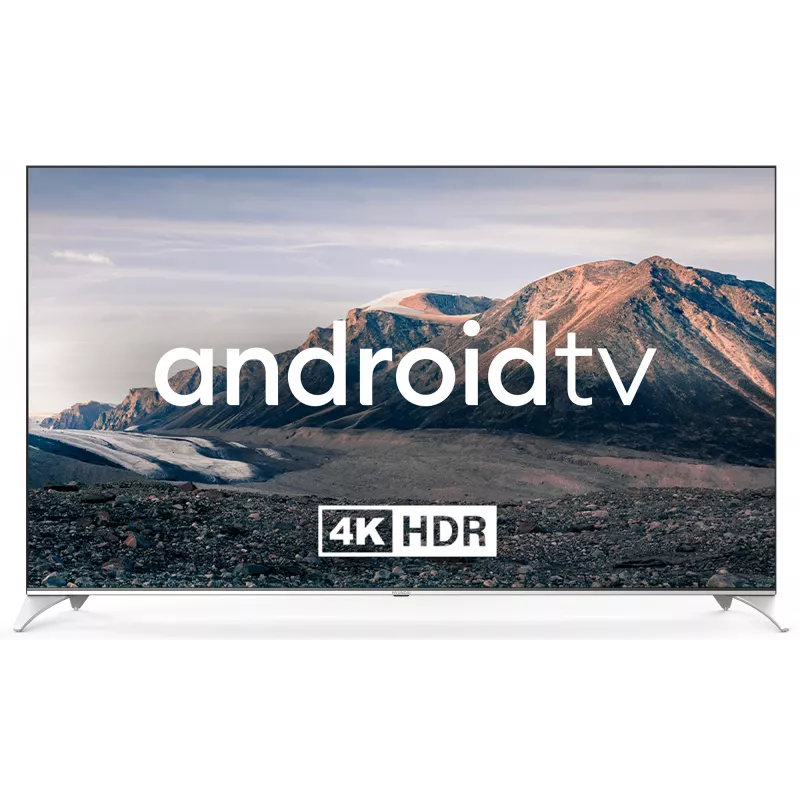 Телевизор QLED Hyundai 75" H-LED75QBU7500 Android TV Frameless черный/серебристый 4K Ultra HD 60Hz DVB-T DVB-T2 DVB-C DVB-S DVB-S2 USB WiFi Smart TV