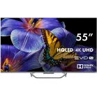 Телевизор QLED Haier 55" Smart TV S4 Frameless серый 4K Ultra HD 60Hz MEMC DVB-T DVB-T2 DVB-C DVB-S2 USB WiFi Smart TV