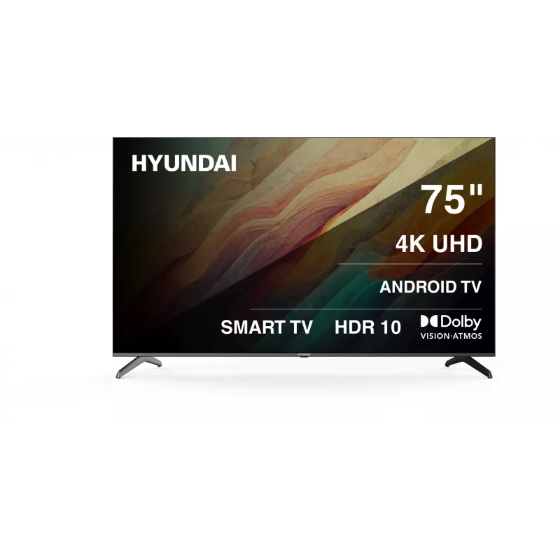 Телевизор LED Hyundai 75" H-LED75BU7009 Android TV Frameless черный 4K Ultra HD 60Hz DVB-T DVB-T2 DVB-C DVB-S DVB-S2 USB WiFi Smart TV