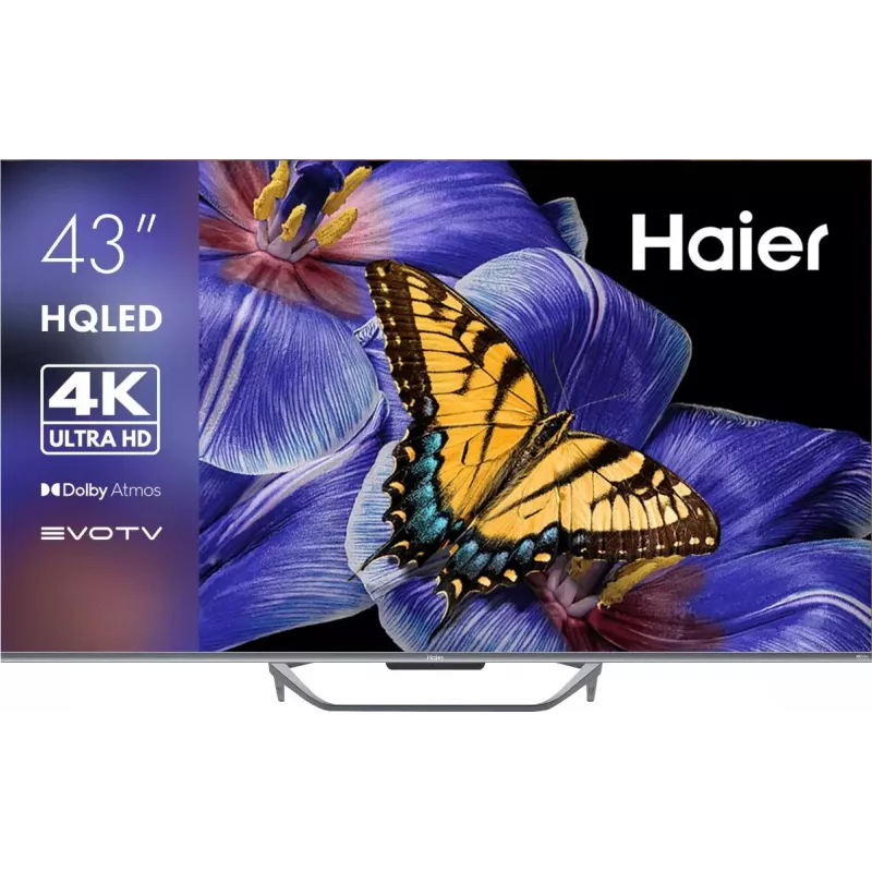 Телевизор QLED Haier 43" Smart TV S4 Frameless серебристый/серебристый 4K Ultra HD 60Hz DVB-T DVB-T2 DVB-C DVB-S DVB-S2 USB WiFi Smart TV (RUS)