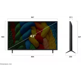 Телевизор LED LG 43" 43NANO80A6B.ARUG синяя сажа 4K Ultra HD 60Hz DVB-T DVB-T2 DVB-C DVB-S DVB-S2 USB WiFi Smart TV