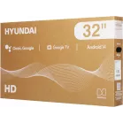 Телевизор LED Hyundai 32" H-LED32BS5011 Google TV Frameless Metal черный/черный HD 60Hz DVB-T DVB-T2 DVB-C DVB-S DVB-S2 USB WiFi Smart TV