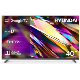 Телевизор LED Hyundai 40" H-LED40BS5011 Google TV Frameless Metal черный FULL HD 60Hz DVB-T DVB-T2 DVB-C DVB-S DVB-S2 USB WiFi Smart TV