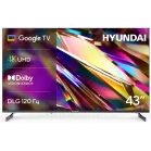 Телевизор LED Hyundai 43" H-LED43BU7011 Google TV Frameless Metal черный 4K Ultra HD 60Hz MEMC DVB-T DVB-T2 DVB-C DVB-S DVB-S2 USB WiFi Smart TV