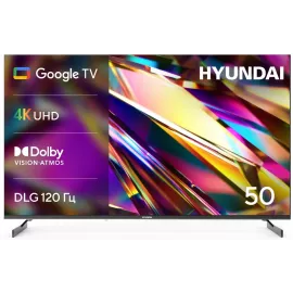 Телевизор LED Hyundai 50" H-LED50BU7011 Google TV Frameless Metal черный 4K Ultra HD 60Hz MEMC DVB-T DVB-T2 DVB-C DVB-S DVB-S2 USB WiFi Smart TV