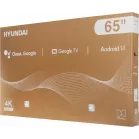 Телевизор LED Hyundai 65" H-LED65BU7011 Google TV Frameless Metal черный 4K Ultra HD 60Hz MEMC DVB-T DVB-T2 DVB-C DVB-S DVB-S2 USB WiFi Smart TV