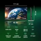 Телевизор QLED Digma Pro 50" QLED 50D Google TV Frameless черный графит/черный 4K Ultra HD 144Hz MEMC DVB-T DVB-T2 DVB-C DVB-S DVB-S2 USB WiFi Smart TV
