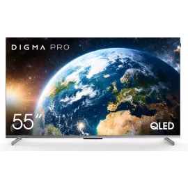 Телевизор QLED Digma Pro 55" QLED 55D Google TV Frameless черный графит/черный 4K Ultra HD 144Hz MEMC DVB-T DVB-T2 DVB-C DVB-S DVB-S2 USB WiFi Smart TV