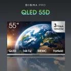 Телевизор QLED Digma Pro 55" QLED 55D Google TV Frameless черный графит/черный 4K Ultra HD 144Hz MEMC DVB-T DVB-T2 DVB-C DVB-S DVB-S2 USB WiFi Smart TV
