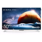 Телевизор QLED Digma Pro 50" Mini LED 50Q Google TV Frameless серебристый/серебристый 4K Ultra HD 144Hz MEMC DVB-T DVB-T2 DVB-C DVB-S DVB-S2 USB WiFi Smart TV