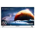 Телевизор QLED Digma Pro 55" Mini LED 55Q Google TV Frameless серебристый 4K Ultra HD 144Hz MEMC DVB-T DVB-T2 DVB-C DVB-S DVB-S2 USB WiFi Smart TV