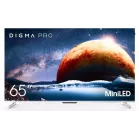 Телевизор QLED Digma Pro 65" Mini LED 65Q Google TV Frameless серебристый/серебристый 4K Ultra HD 144Hz MEMC DVB-T DVB-T2 DVB-C DVB-S DVB-S2 USB WiFi Smart TV