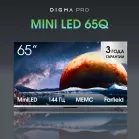 Телевизор QLED Digma Pro 65" Mini LED 65Q Google TV Frameless серебристый/серебристый 4K Ultra HD 144Hz MEMC DVB-T DVB-T2 DVB-C DVB-S DVB-S2 USB WiFi Smart TV