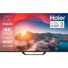 Телевизор HQLED Haier 75" DH1WVFD03RU S2 Pro Frameless черный/черный 4K Ultra HD 60Hz MEMC DVB-T DVB-T2 DVB-C DVB-C2 DVB-S2 USB WiFi Smart TV