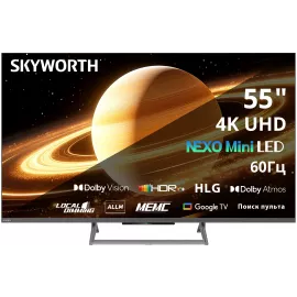 Телевизор QLED Skyworth 55" 55X67H Nexo Mini-LED Eye Care Frameless черный 4K Ultra HD 60Hz DVB-T DVB-T2 DVB-C DVB-S DVB-S2 USB WiFi Smart TV