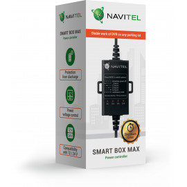Контроллер питания Navitel Smart Box Max черный 4.5м Вход 1240 В, выход 5В 2А, защита от разряда аккумулятора, таймер (упак.:1шт)