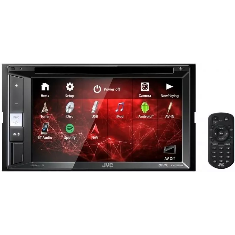 Автомагнитола JVC KW-V250BTM 2DIN 4x50Вт v3.0 DSP 6.2" 3 ПДУ RDS