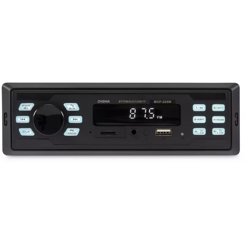 Автомагнитола Digma MCP-225W 1DIN 2x45Вт v5.0 AUX 2