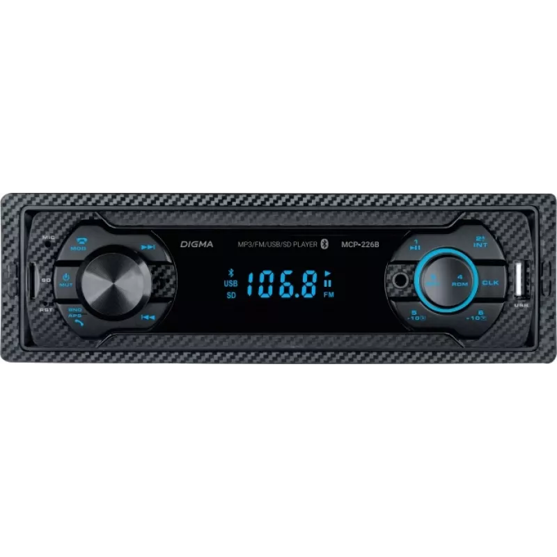 Автомагнитола Digma MCP-226B 1DIN 4x45Вт 2