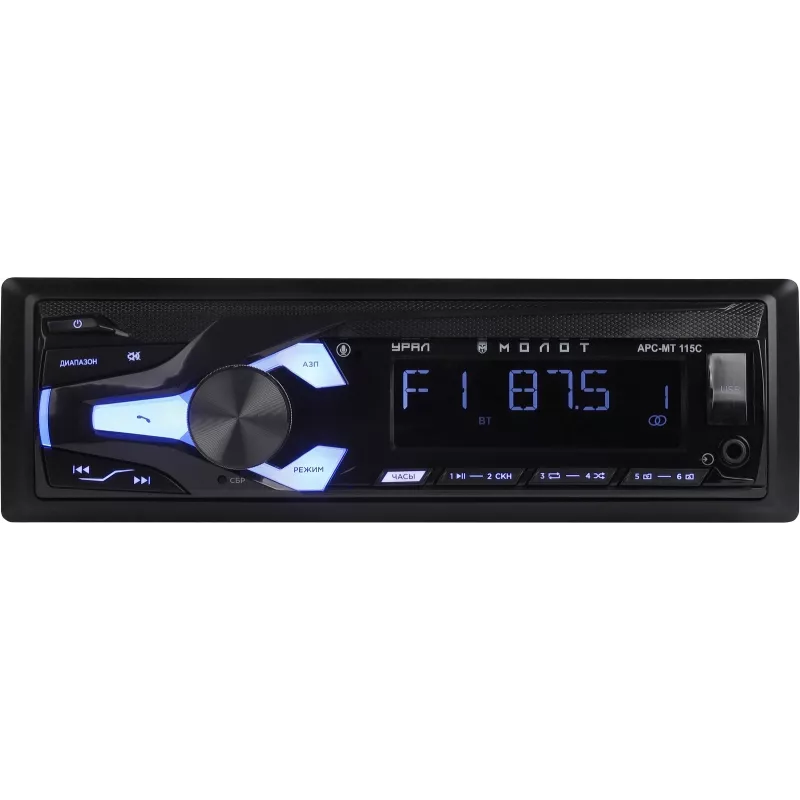 Автомагнитола Ural Молот АРС-МТ 115С 1DIN 4x160Вт v5.0 USB 2.0 AUX 2 (МОЛОТ АРС-МТ 115C)