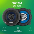 Колонки автомобильные Digma DCA-B402 160Вт 90дБ 4Ом 10см (4дюйм) (ком.:2кол.) коаксиальные двухполосные