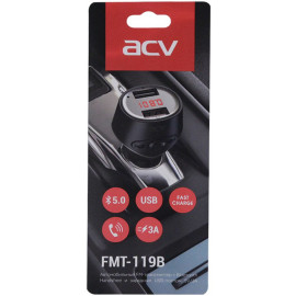 Автомобильный FM-модулятор ACV FMT-119B черный BT USB (37400)