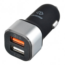 Автомобильное зар./устр. Digma DGCC-2U-QC3.0-BS 30W 3A+2.4A (QC) 2xUSB универсальное черный