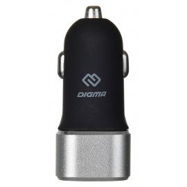 Автомобильное зар./устр. Digma DGCC-2U-QC3.0-BS 30W 3A+2.4A (QC) 2xUSB универсальное черный