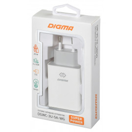 Сетевое зар./устр. Digma DGWC-3U-5A-WG 25W 5A универсальное белый